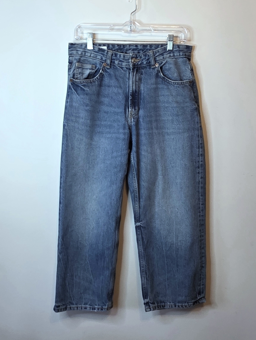 Zara High Waist Wide Leg Cropped Jeans Culotte Size 4